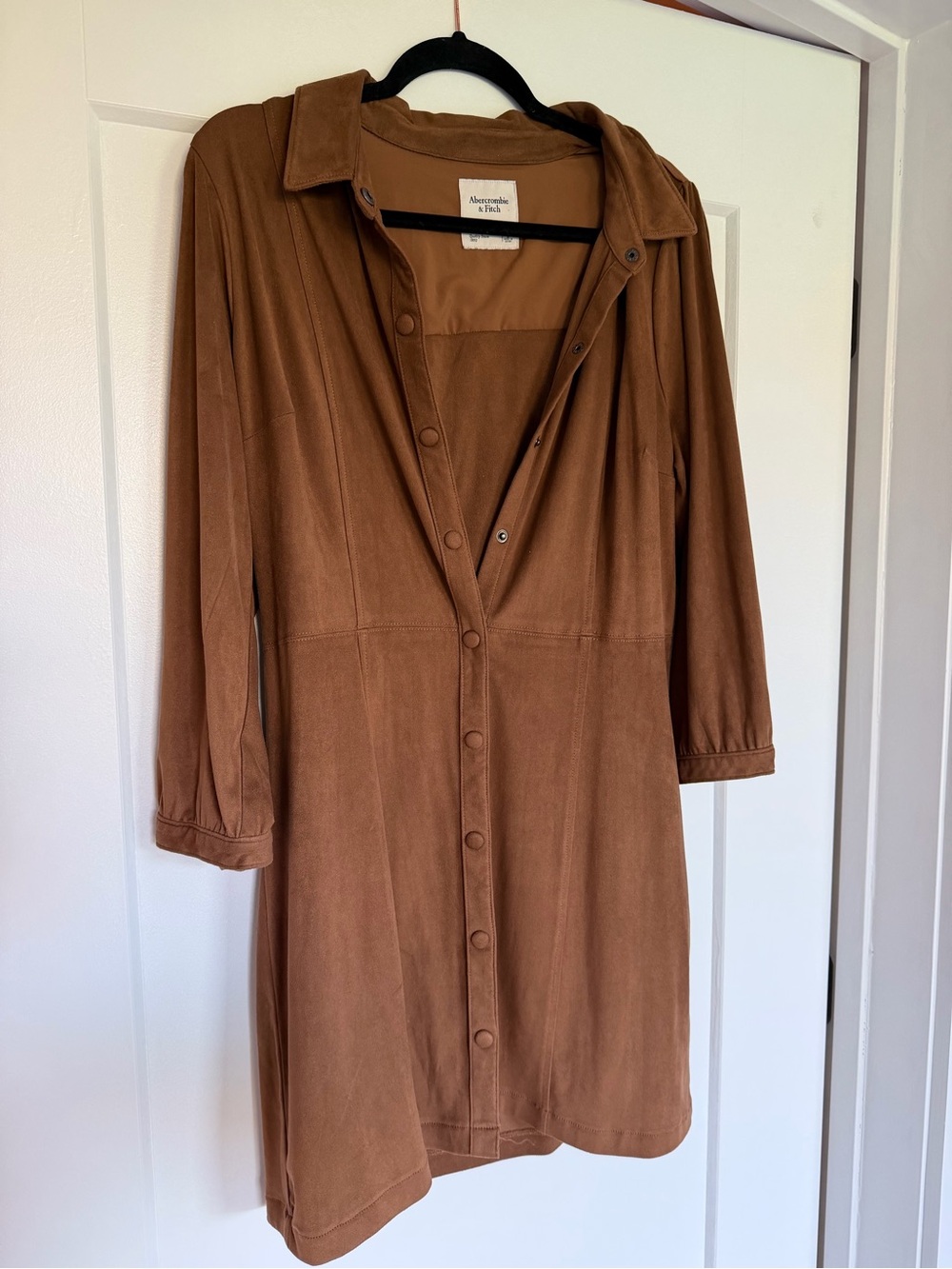 Abercrombie & Fitch Rust Brown Snap-Front Shirt Dress